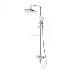 Душевая стойка BelBagno со смесителем и изливом ALBANO-VSCM-CRM