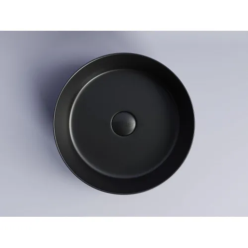 Умывальник CERAMICANOVA Element чаша накладная круглая 358 мм (цвет Чёрный Матовый) CN6032MB