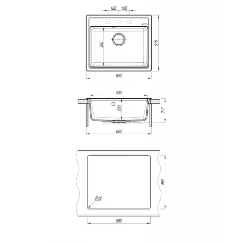 Кухонная мойка ABBER Quarz AQ2902B черная