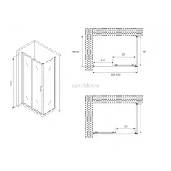 Душевой уголок ABBER Schwarzer Diamant AG30100B-S75B