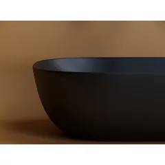 Умывальник CERAMICANOVA Element чаша накладная прямоугольная (цвет Чёрный Матовый) CN6009MB