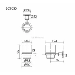 Держатель для зубных щеток SANCOS Base, вороненая сталь, SC9030GG