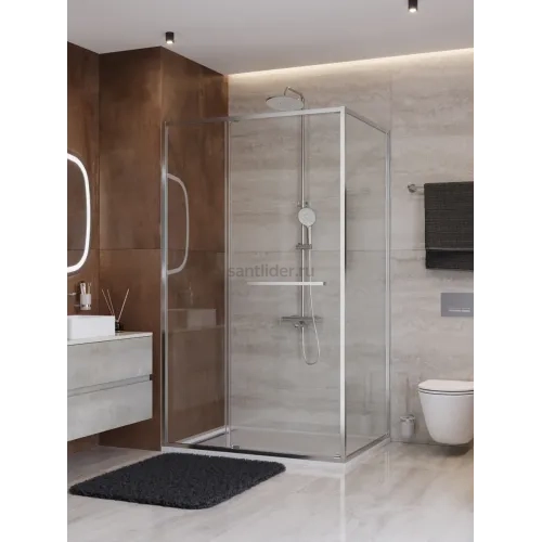 Душевой уголок Cezares LUX-AH-FS-11-110/90-C-CR, 110х90х195, профиль хром, стекло прозрачное