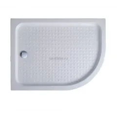 Поддон для душа акриловый 120х100 левосторонний Cezares TRAY-A-RH-120/100-550-15-W-L с сифоном