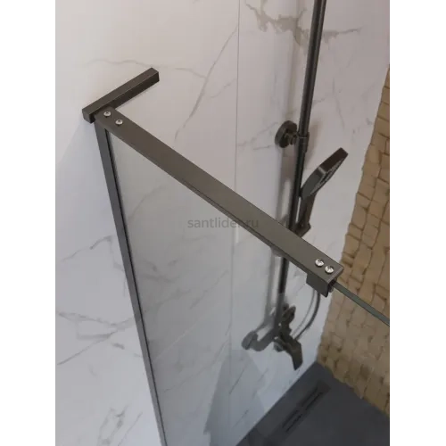 Душевая перегородка BelBagno UNO-L-1-TB-110-C-GM профиль оружейная сталь, стекло прозрачное