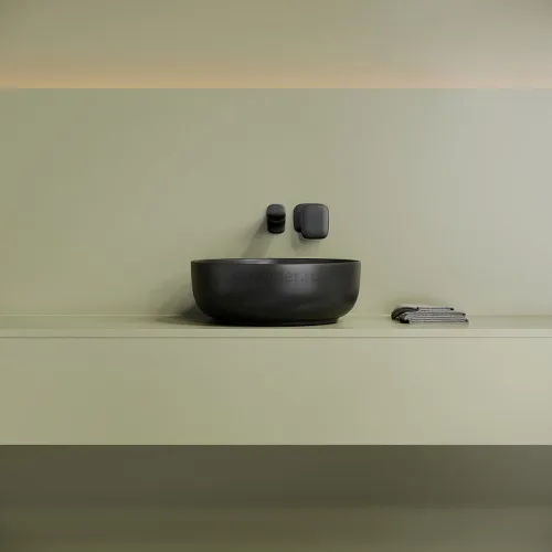 Раковина накладная CERAMICANOVA Taycan, круглая, диаметр 375 мм, черная матовая CN12003MB