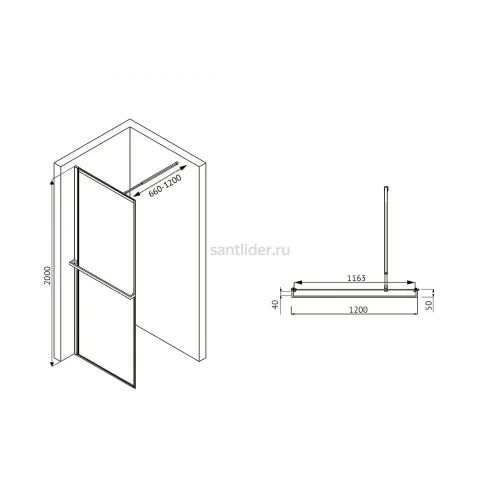 Душевая перегородка ABBER Immer Offen AG60120B