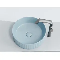 Умывальник CERAMICANOVA Element чаша накладная круглая (цвет Голубой Матовый) CN6057ML