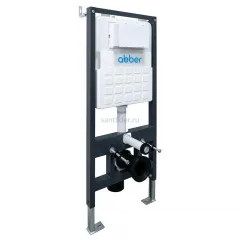 Комплект подвесной унитаз ABBER Bequem AC1100T белый с инсталляцией AC0105 и кнопкой AC0120MW белая матовая