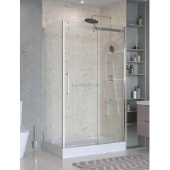 Душевой уголок BelBagno MARINO-2-AH-1-110/80-C-CR 110х80см профиль хром, стекло прозрачное