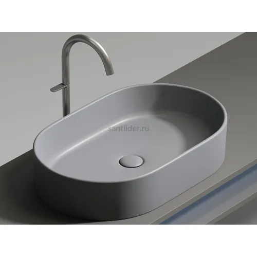 Умывальник CERAMICANOVA Element чаша накладная овальная (цвет Антрацит Матовый) CN6048MH