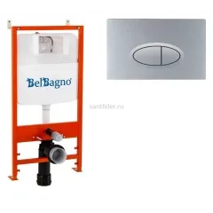 Система инсталляции для подвесных унитазов BelBagno BB026 с кнопкой смыва BB050CR.MAT