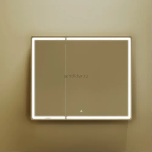 Зеркальный шкаф SANCOS для ванной комнаты SANCOS Mirror 890x150х740 мм, с LED подсветкой, цвет дуб чарльстон, MI90ECH